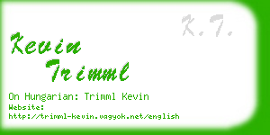 kevin trimml business card